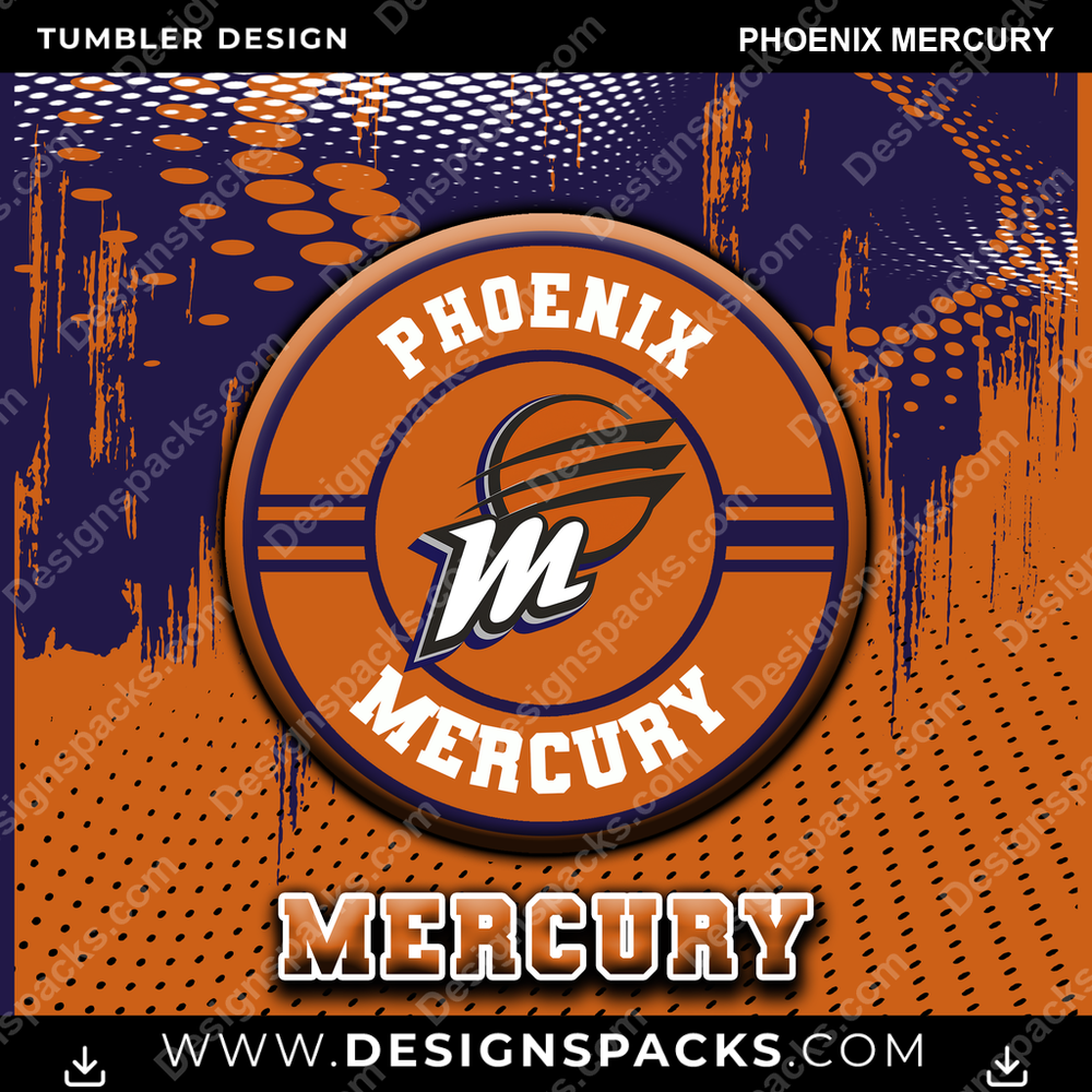 Basketball Dot Logo Phoenix Mercury Tumbler Digital Wrap Design