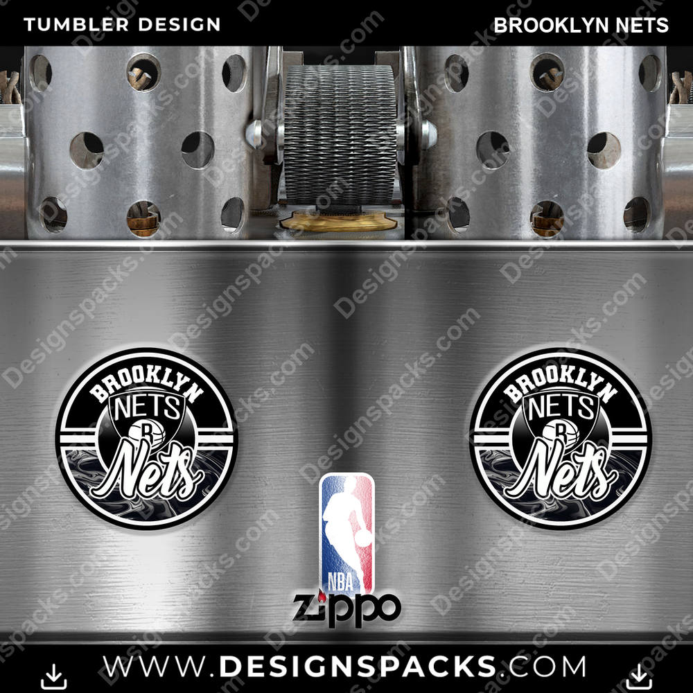 Basketball Zippo Lighter Brooklyn Nets Tumbler Digital Wrap Design