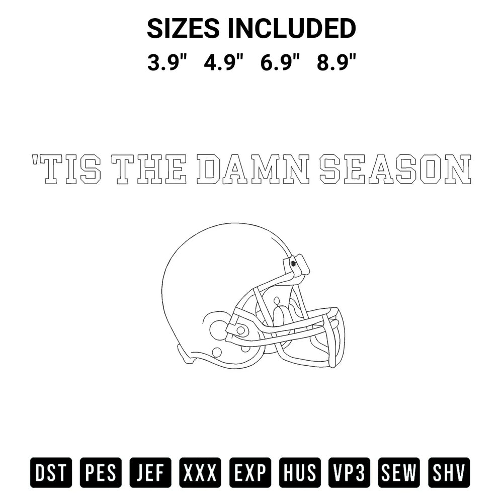 Stitch like a pro with the Tis The Damn Season Embroidery Design embroidery pattern from Designspacks.com. High-quality digital machine embroidery file. Available sizes: 3.9", 4.9", 6.9", 8.9".