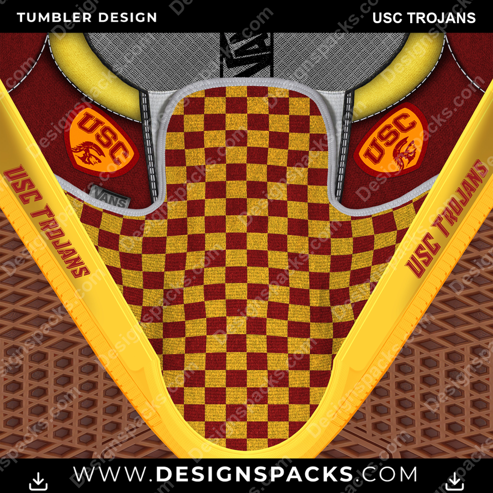 College Sport Vans Classic USC Trojans NCAA College Sport Tumbler Digital Wrap Design Download