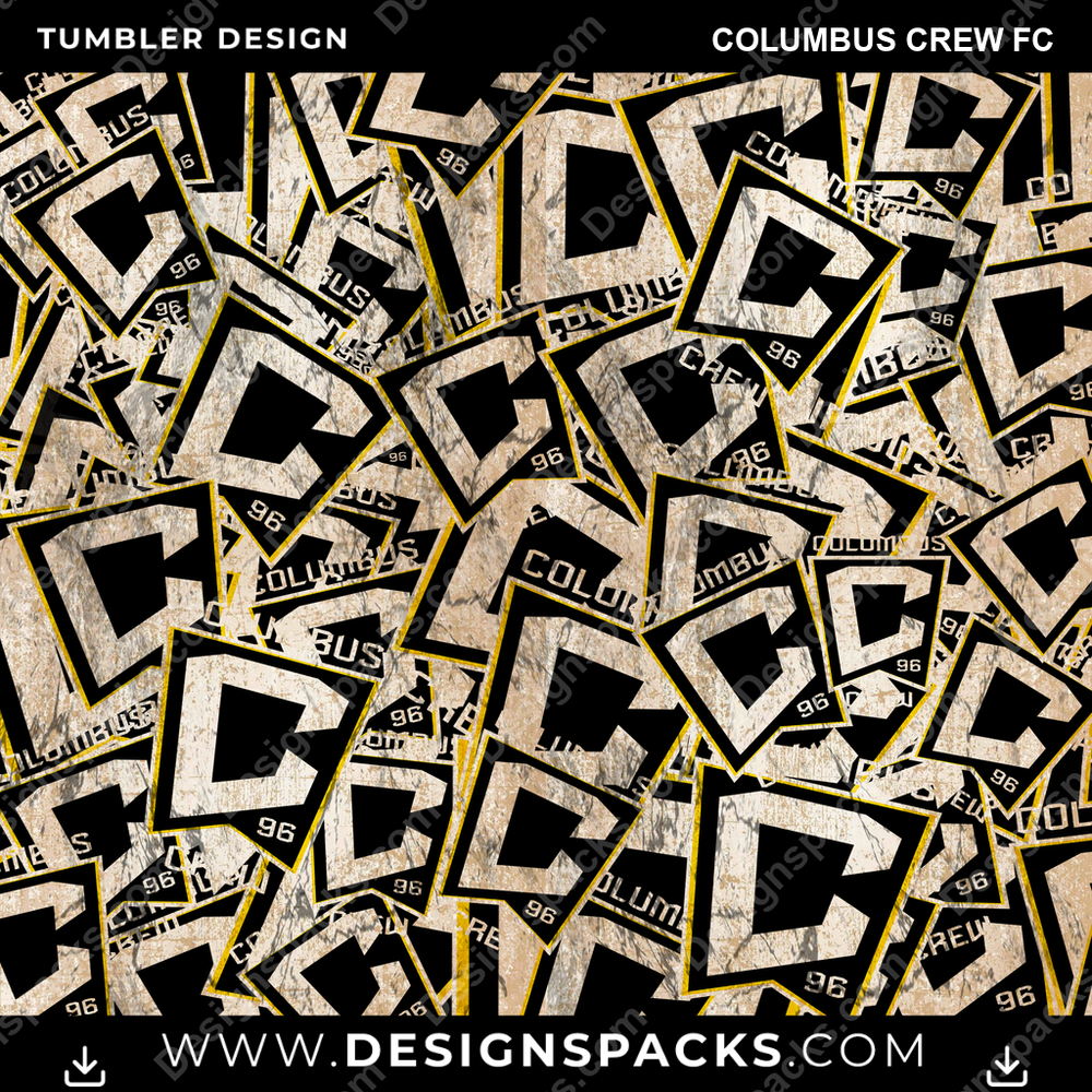Soccer Logo BG Columbus Crew FC MLS Soccer Tumbler Digital Wrap Design Download