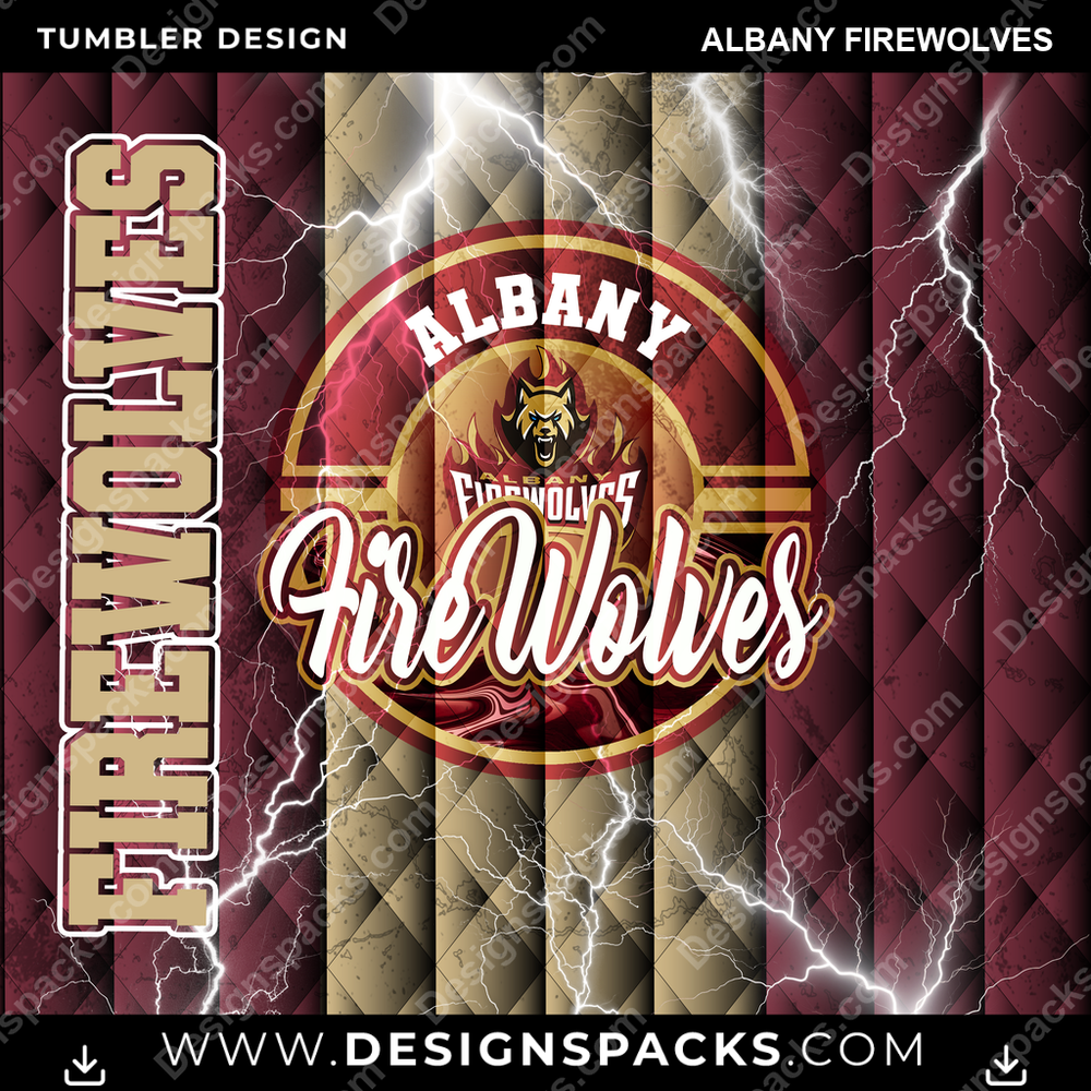 Lacrosse Diamond Albany FireWolves Tumbler Digital Wrap Design
