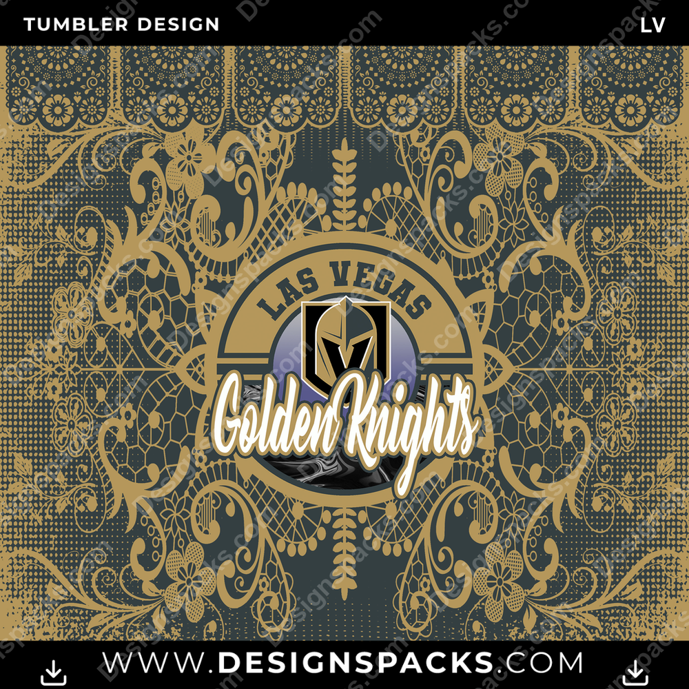 Ice Hockey Lace & Logos LV Tumbler Digital Wrap Design