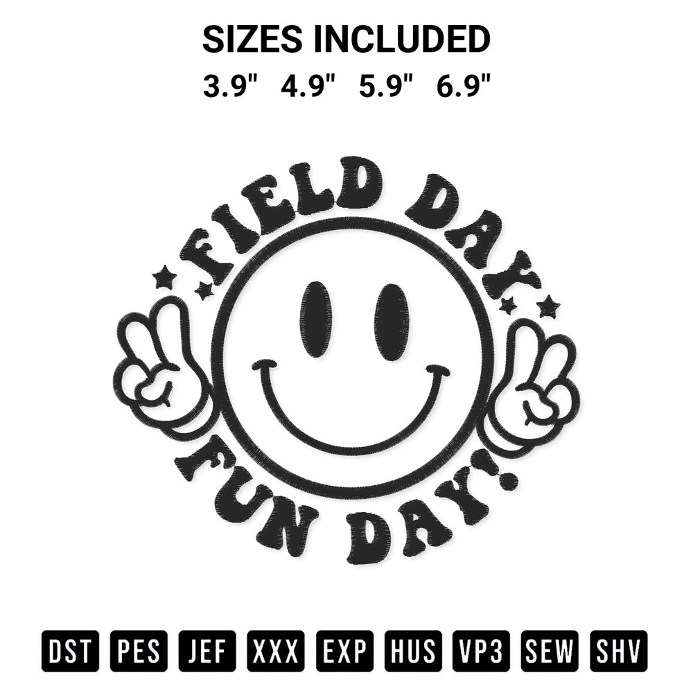 Elevate your next project with our Field Day Fun Day Embroidery Design embroidery file. Shop high-quality digital patterns instantly at Designspacks.com. Available sizes: 3.9", 4.9", 5.9", 6.9".