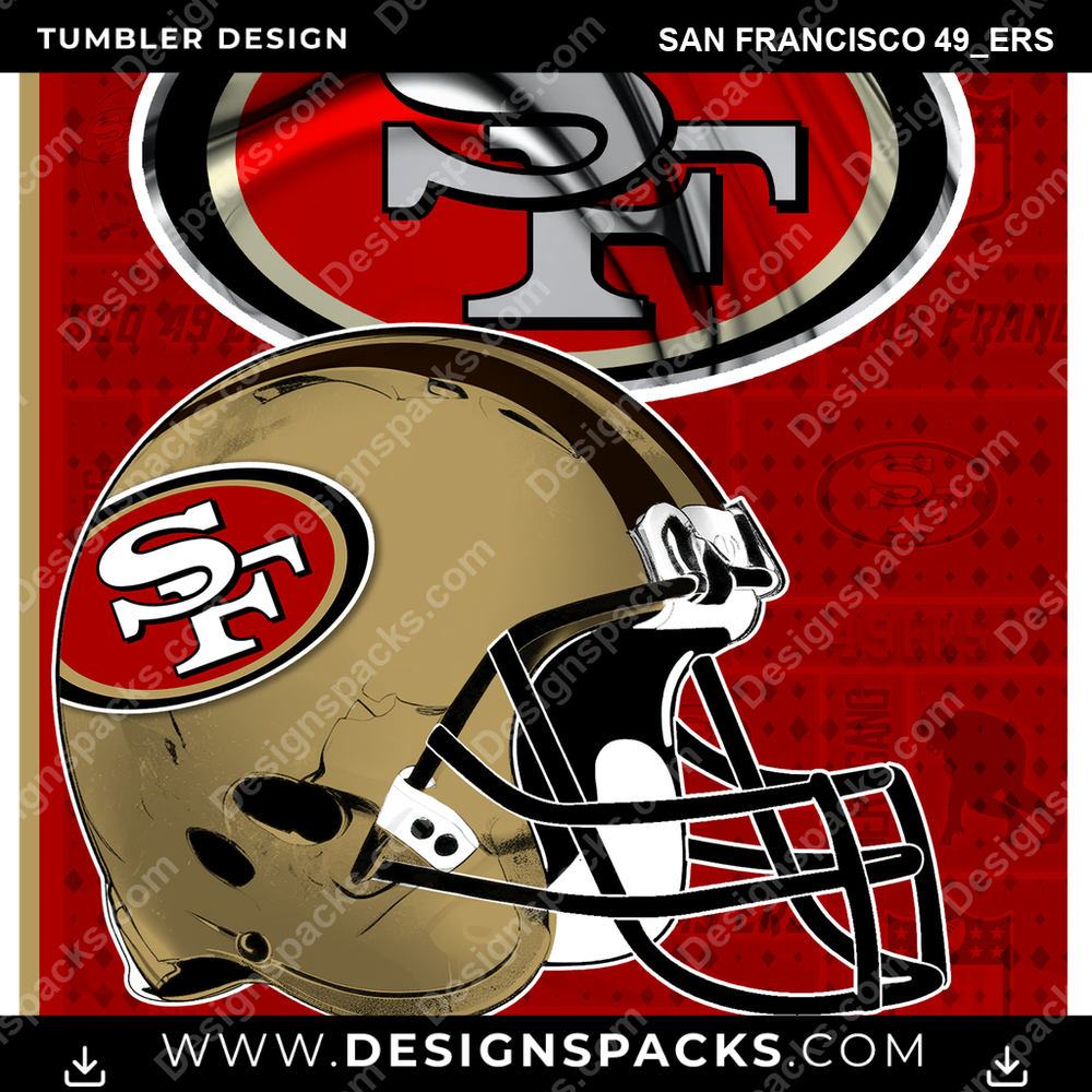 Football Posters San Francisco 49ers NFL Football Tumbler Digital Wrap Design Download