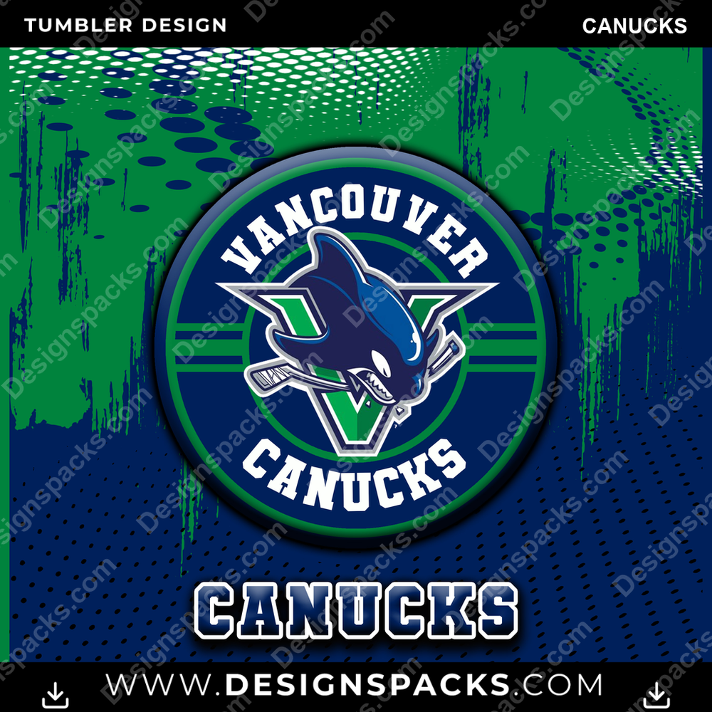 Ice Hockey Dot Logo CANUCKS Tumbler Digital Wrap Design
