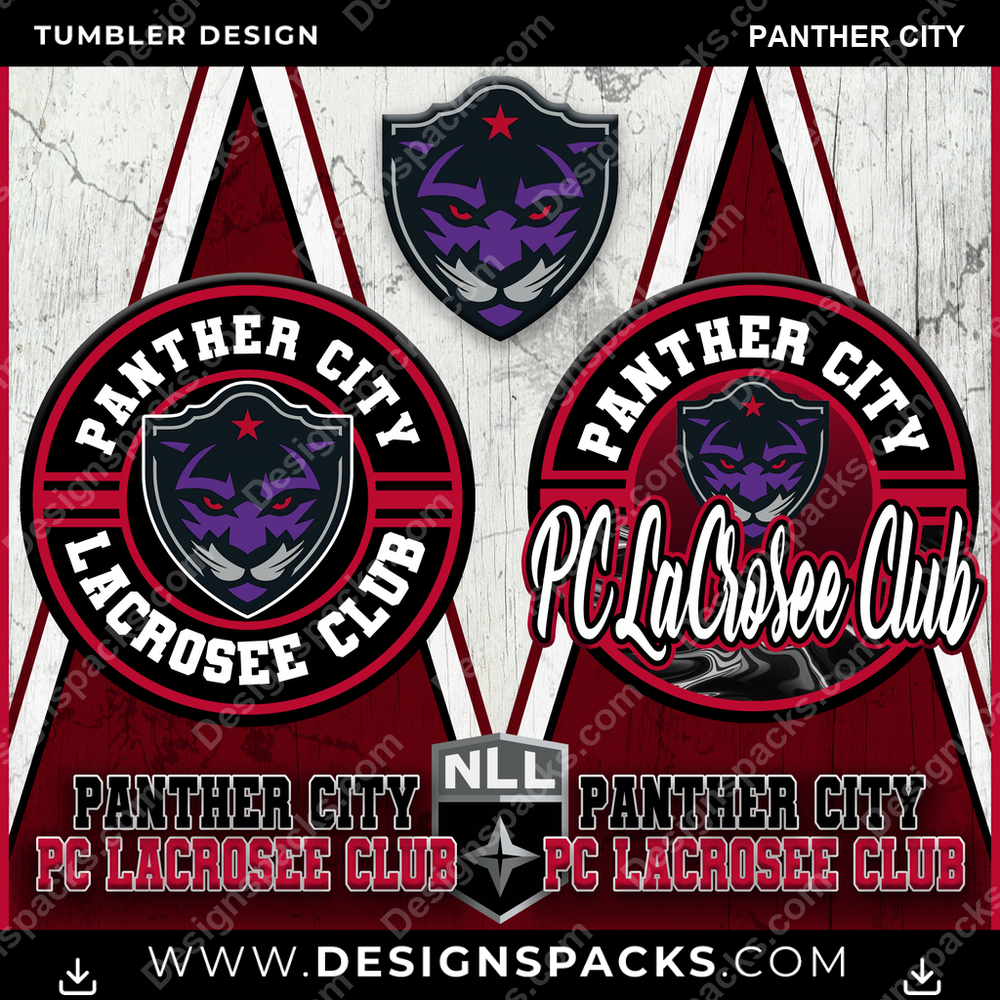 Lacrosse Sports Panther City PLL Lacrosse Tumbler Digital Wrap Design Download