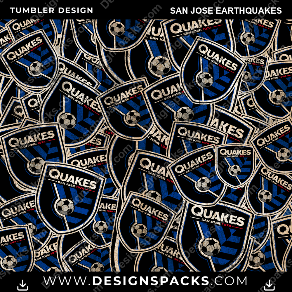 Soccer Logo BG San Jose Earthquakes MLS Soccer Tumbler Digital Wrap Design Download
