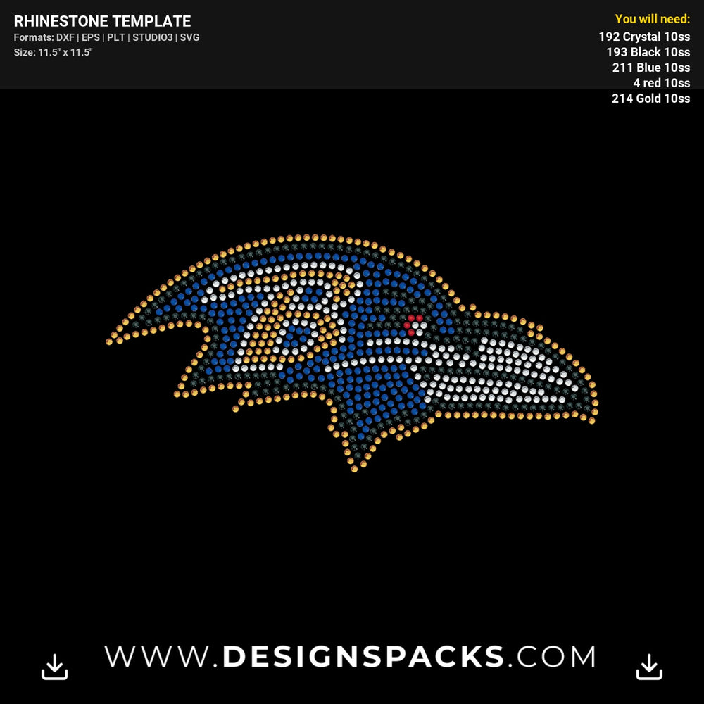 Baltimore Ravens Logo Rhinestone Digital Template