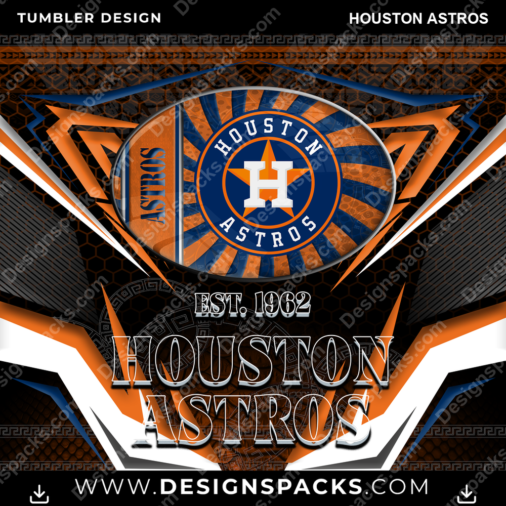 Baseball Tribal Houston Astros Tumbler Digital Wrap Design