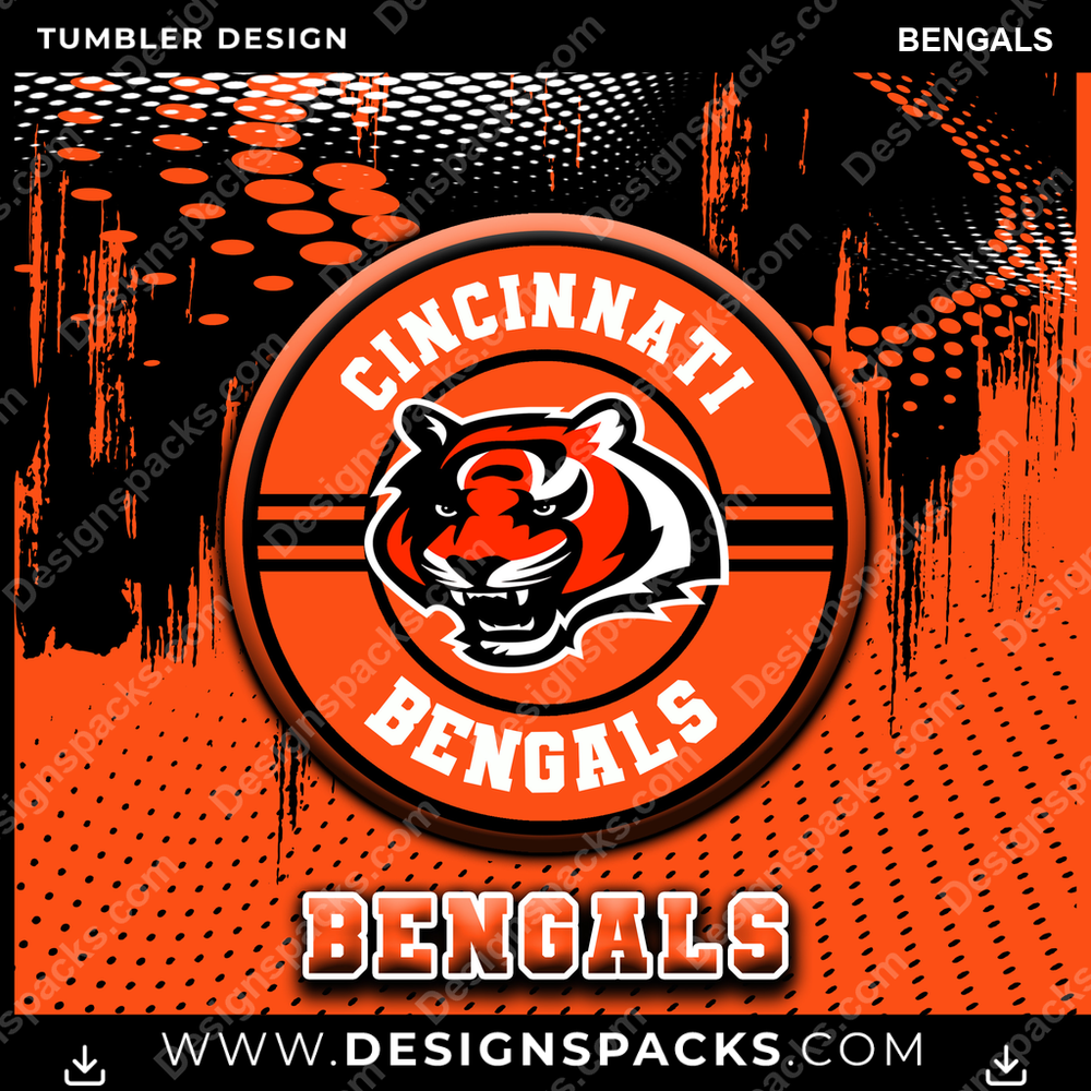 Football Dot Logo Bengals Tumbler Digital Wrap Design
