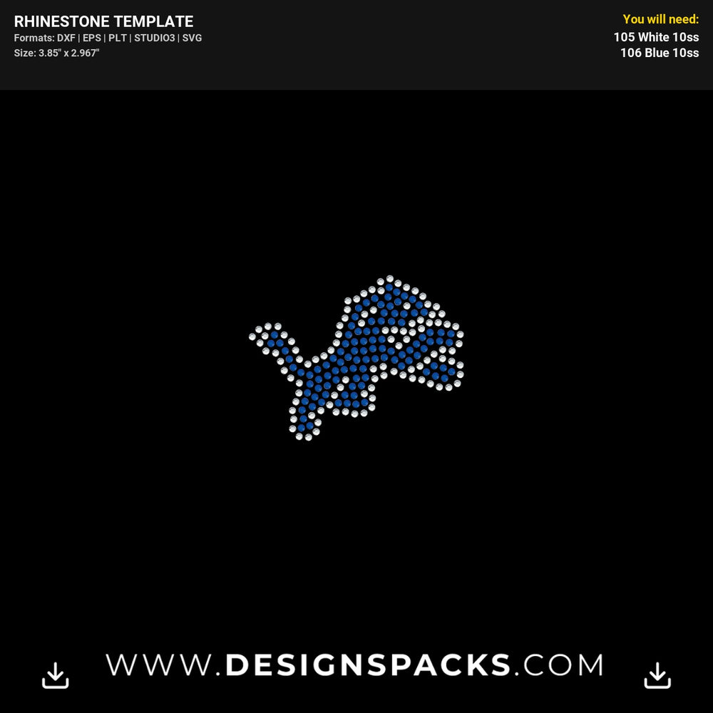 Detroit Lions Mascot For Fueled By Haters Rhinestone Digital Template
