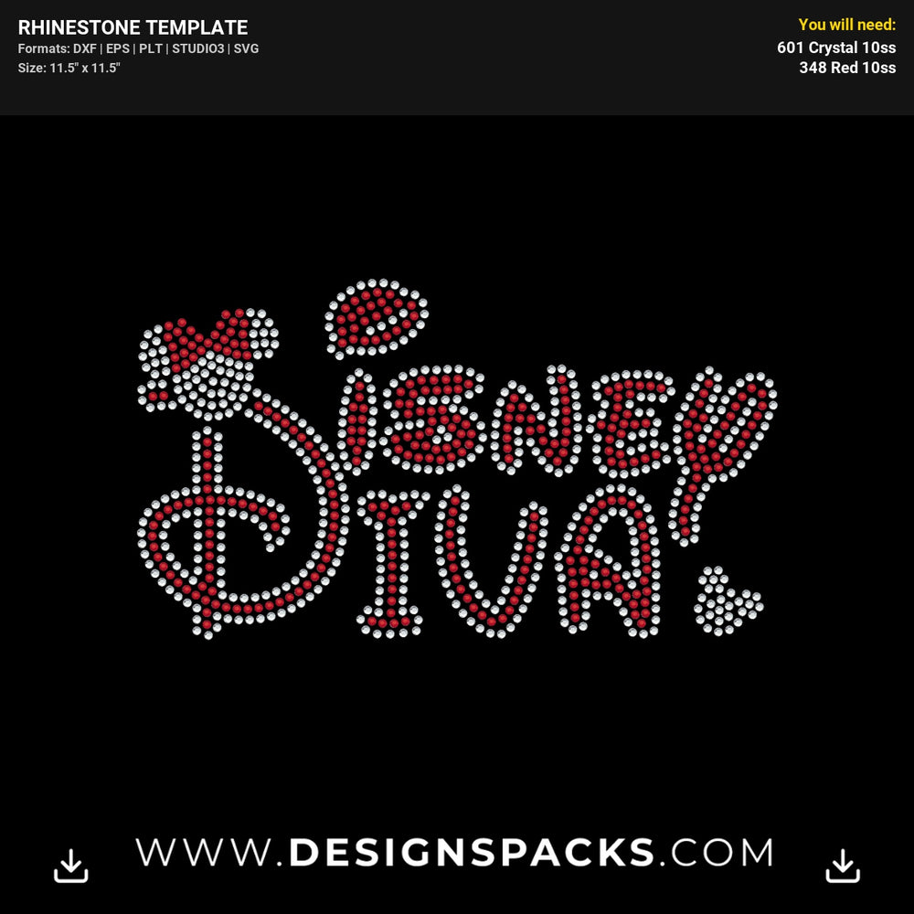 Disney Diva Rhinestone Digital Template