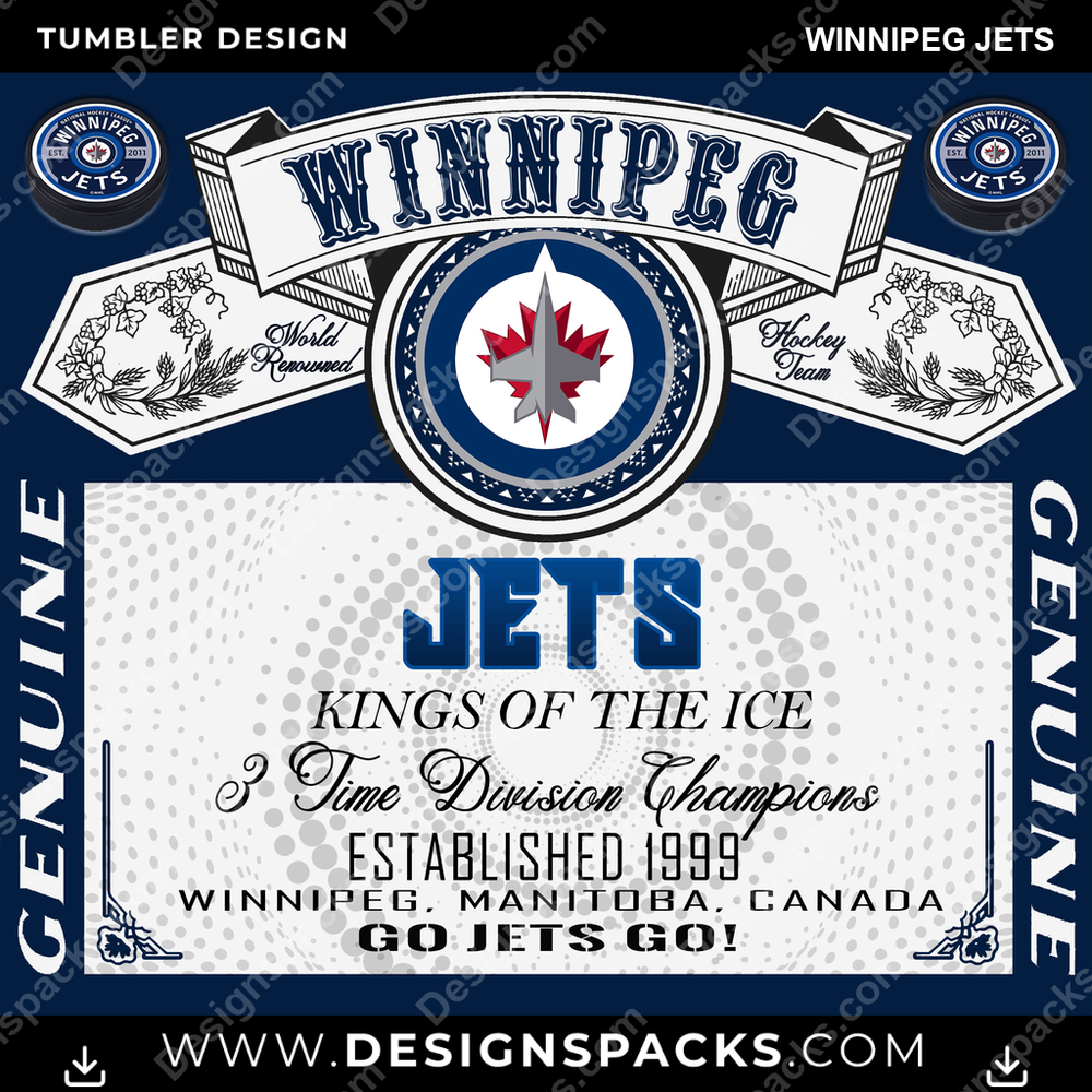 Hockey Budweiser Winnipeg Jets Tumbler Digital Wrap Design