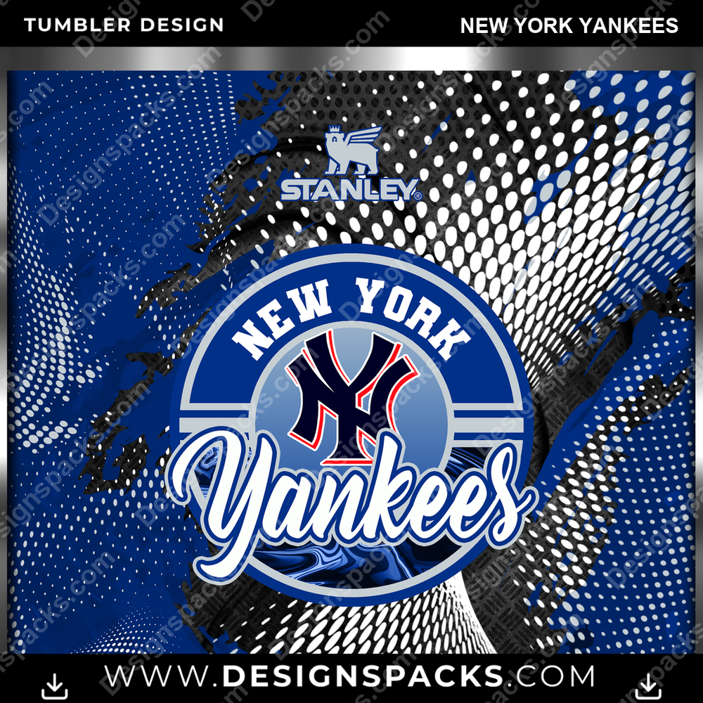 Baseball Stanley New York Yankees Tumbler Digital Wrap Design
