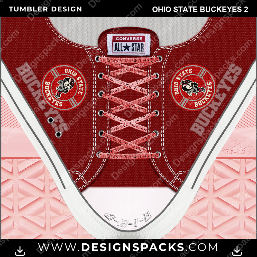College Sport Converse Ohio State Buckeyes 2 Tumbler Digital Wrap Design