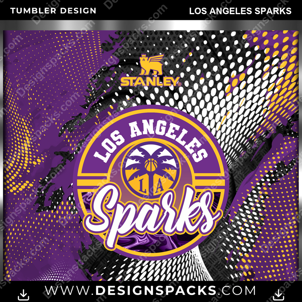 Basketball Stanley Los Angeles Sparks Tumbler Digital Wrap Design