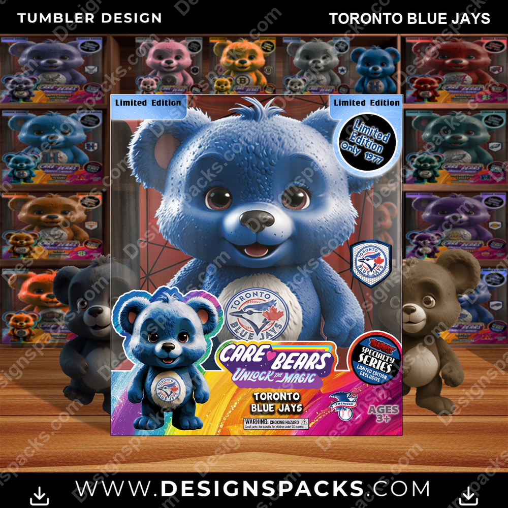 Baseball Care Bear Box Toronto Blue Jays Tumbler Digital Wrap Design