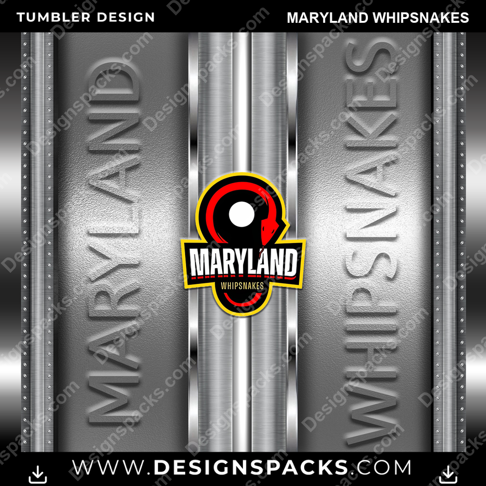 Lacrosse Metallic Maryland Whipsnakes PLL Lacrosse Tumbler Digital Wrap Design Download