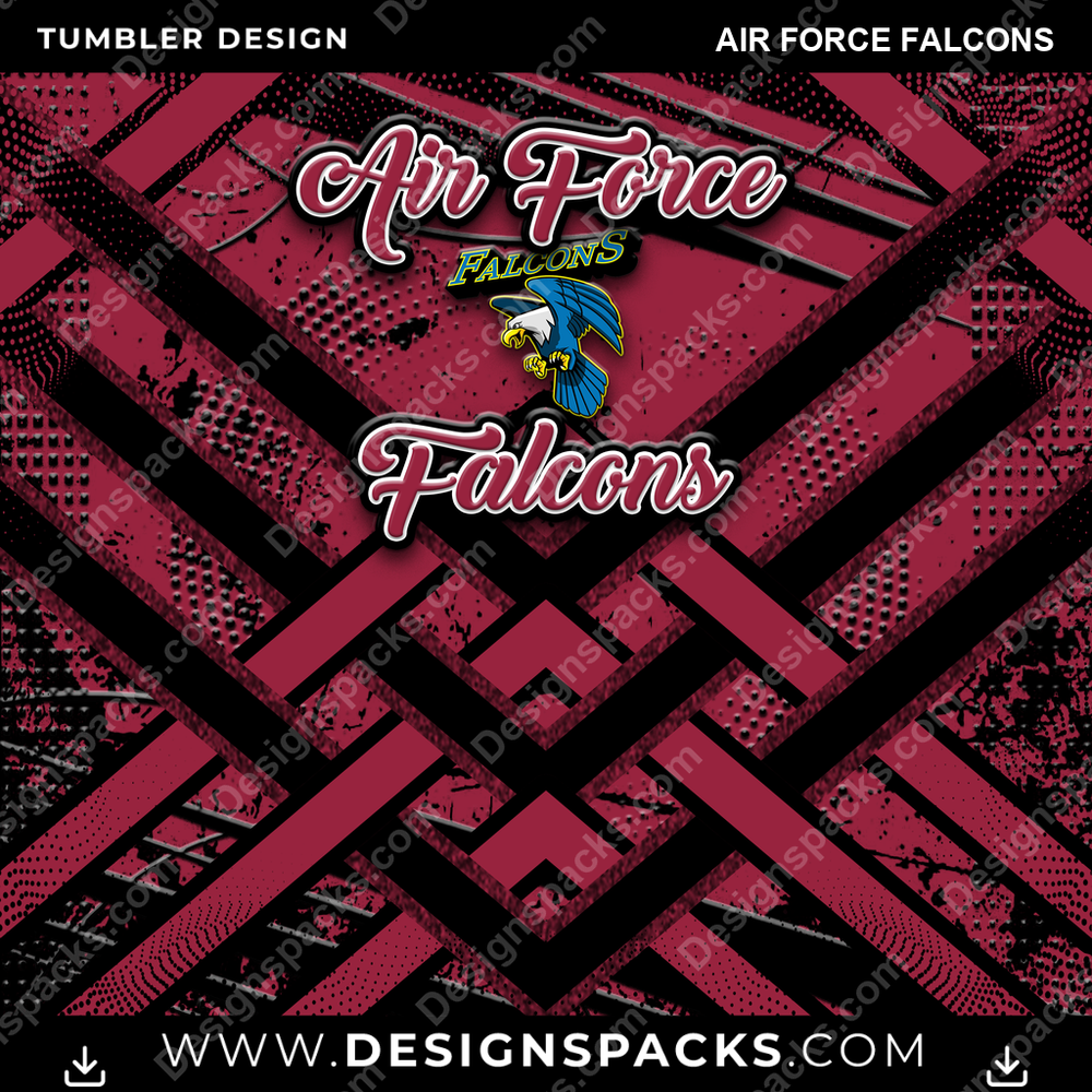 College Sport Glitter Stripe Air Force Falcons NCAA College Sport Tumbler Digital Wrap Design Download