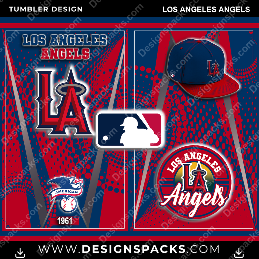 Baseball Team Logo Los Angeles Angels Tumbler Digital Wrap Design