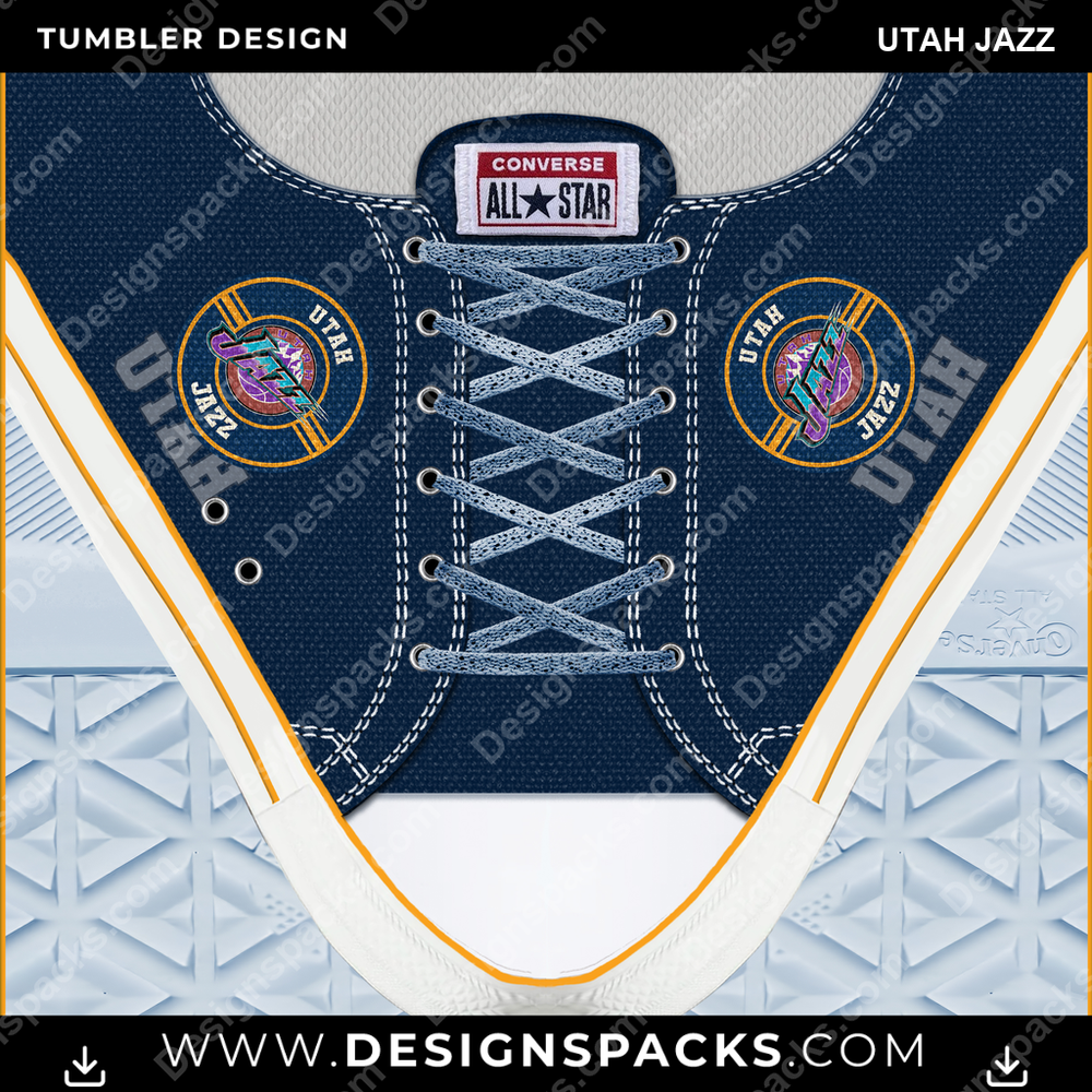 Basketball Converse Utah Jazz Tumbler Digital Wrap Design