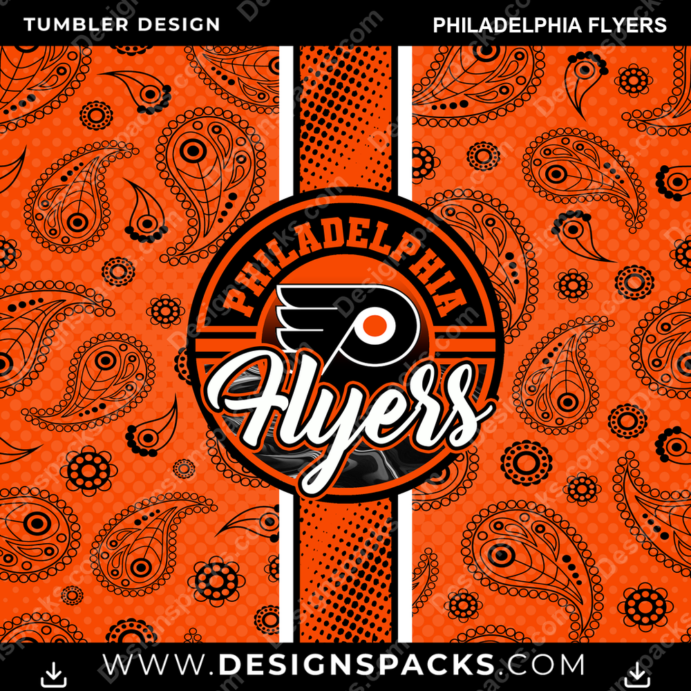 Hockey Handkerchief Philadelphia Flyers NHL Hockey Tumbler Digital Wrap Design Download