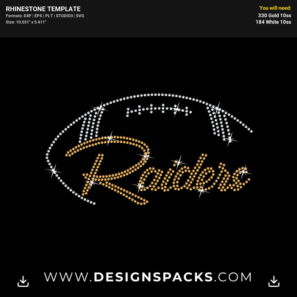 Raiders Football Ball Rhinestone Digital Template