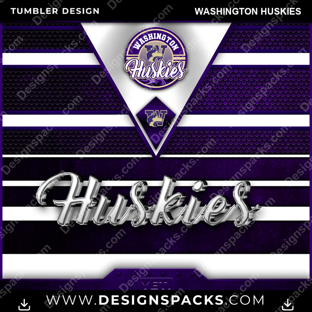 College Sport YETI Washington Huskies Tumbler Digital Wrap Design