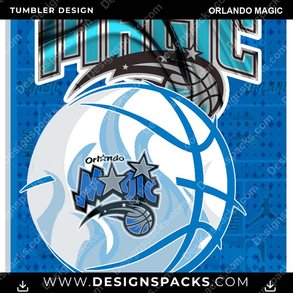 Basketball Posters Orlando Magic Tumbler Digital Wrap Design