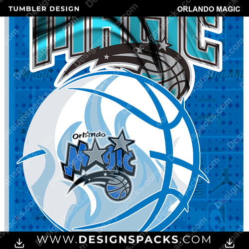 Basketball Posters Orlando Magic NBA Basketball Tumbler Digital Wrap Design Download