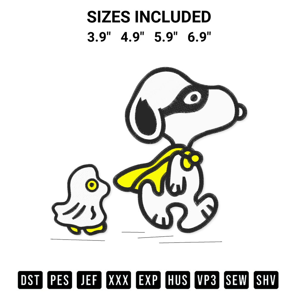 Elevate your next project with our Halloween Snoopy And Woodstock Embroidery Design embroidery file. Shop high-quality digital patterns instantly at Designspacks.com. Available sizes: 3.9", 4.9", 5.9", 6.9".