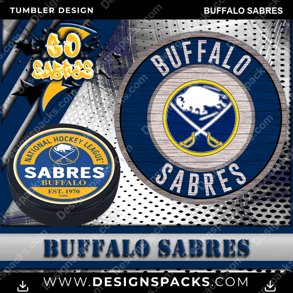 Hockey Go Team Buffalo Sabres Tumbler Digital Wrap Design