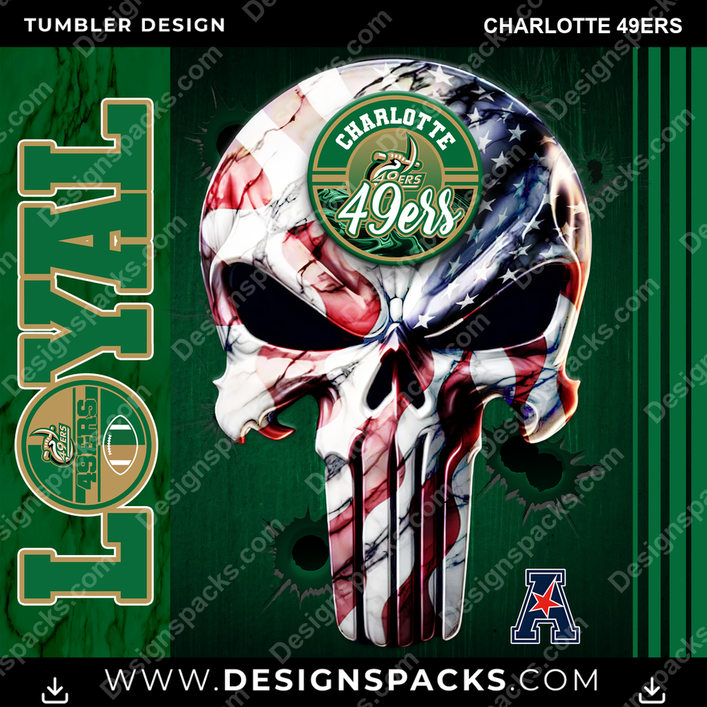 College Sport Loyal Charlotte 49ers NCAA College Sport Tumbler Digital Wrap Design Download