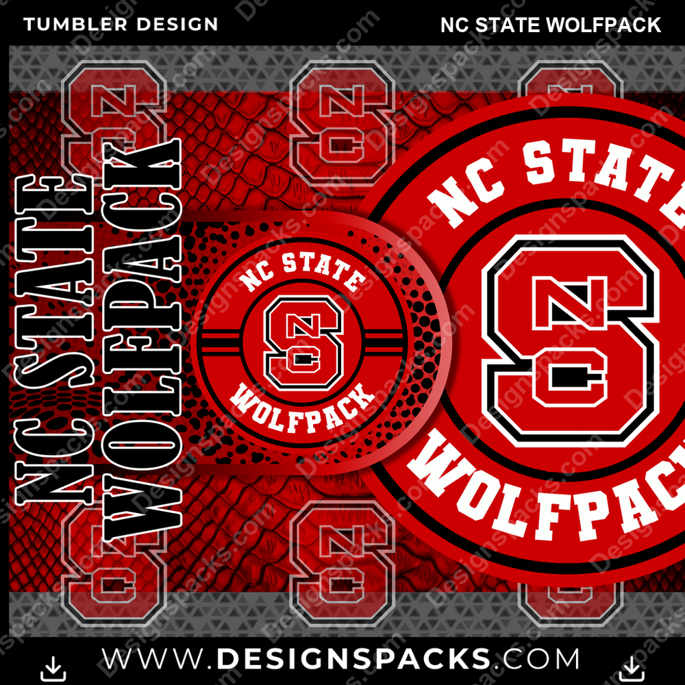 College Sport Hyper Nc State Wolfpack Tumbler Digital Wrap Design