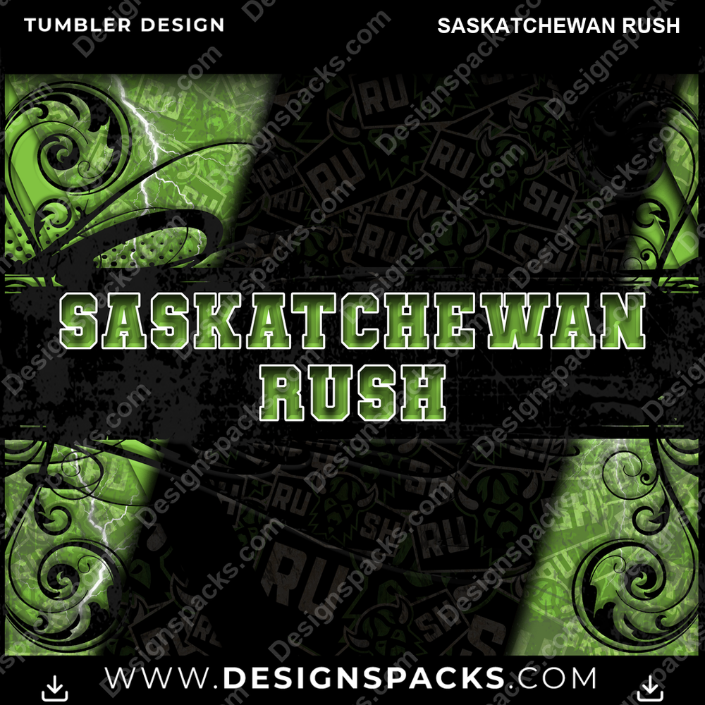 Lacrosse Elegant Saskatchewan Rush Tumbler Digital Wrap Design