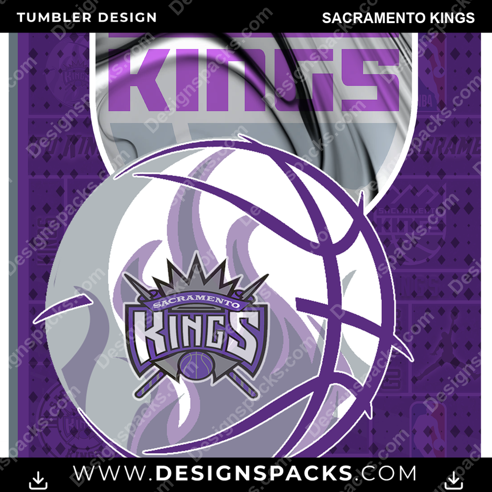 Basketball Posters Sacramento Kings Tumbler Digital Wrap Design