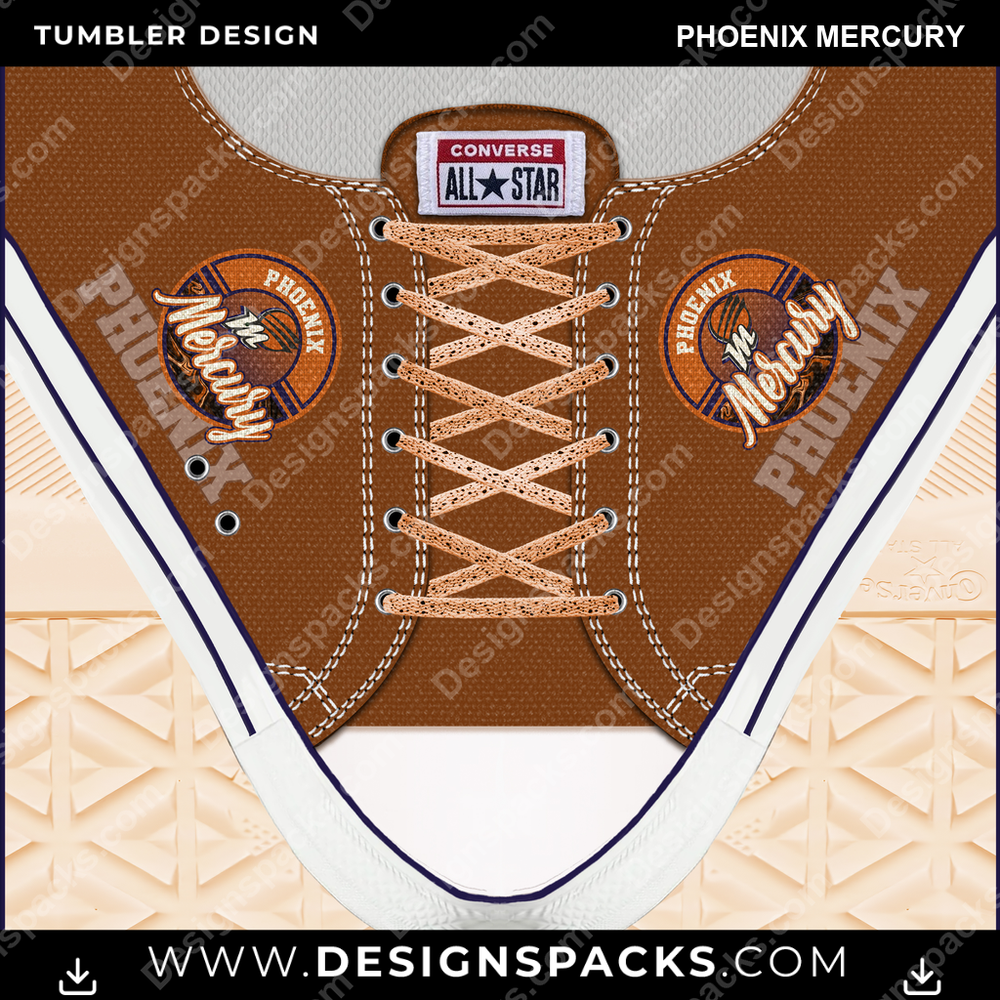 Basketball Converse Phoenix Mercury Tumbler Digital Wrap Design