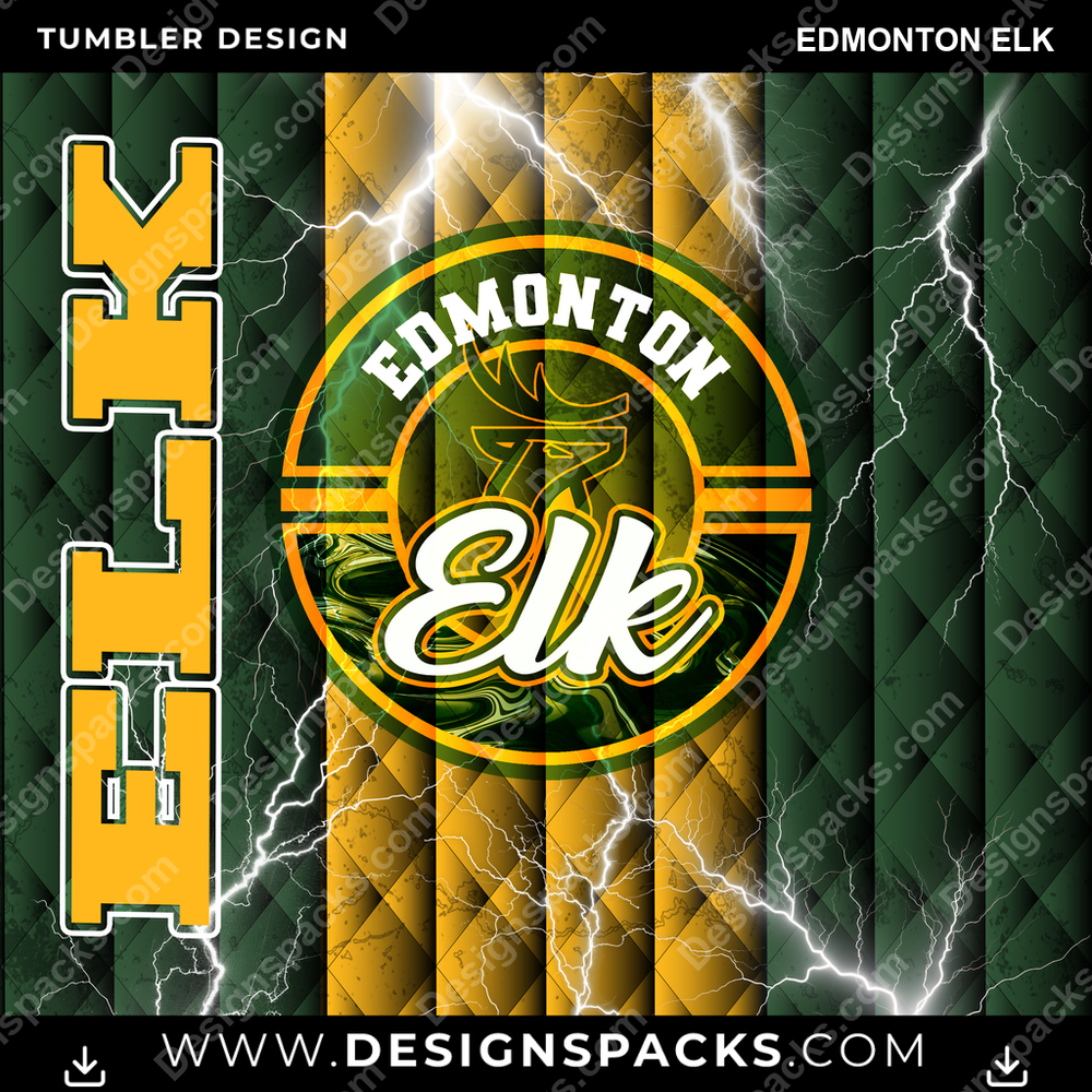Canada Football Diamond Edmonton Elk Tumbler Digital Wrap Design