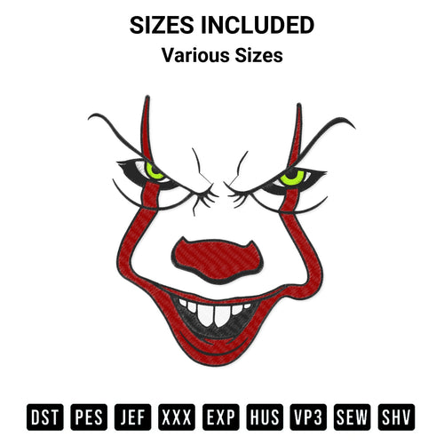 Download the Pennywise It Embroidery Design machine embroidery design exclusively at Designspacks.com. Premium digitized pattern for apparel and DIY crafts. Available sizes: Various Sizes.