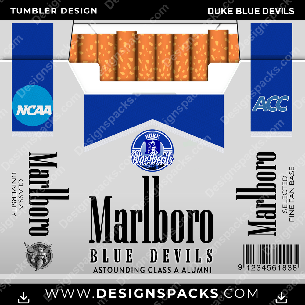 College Sport Marlboro Duke Blue Devils NCAA College Sport Tumbler Digital Wrap Design Download