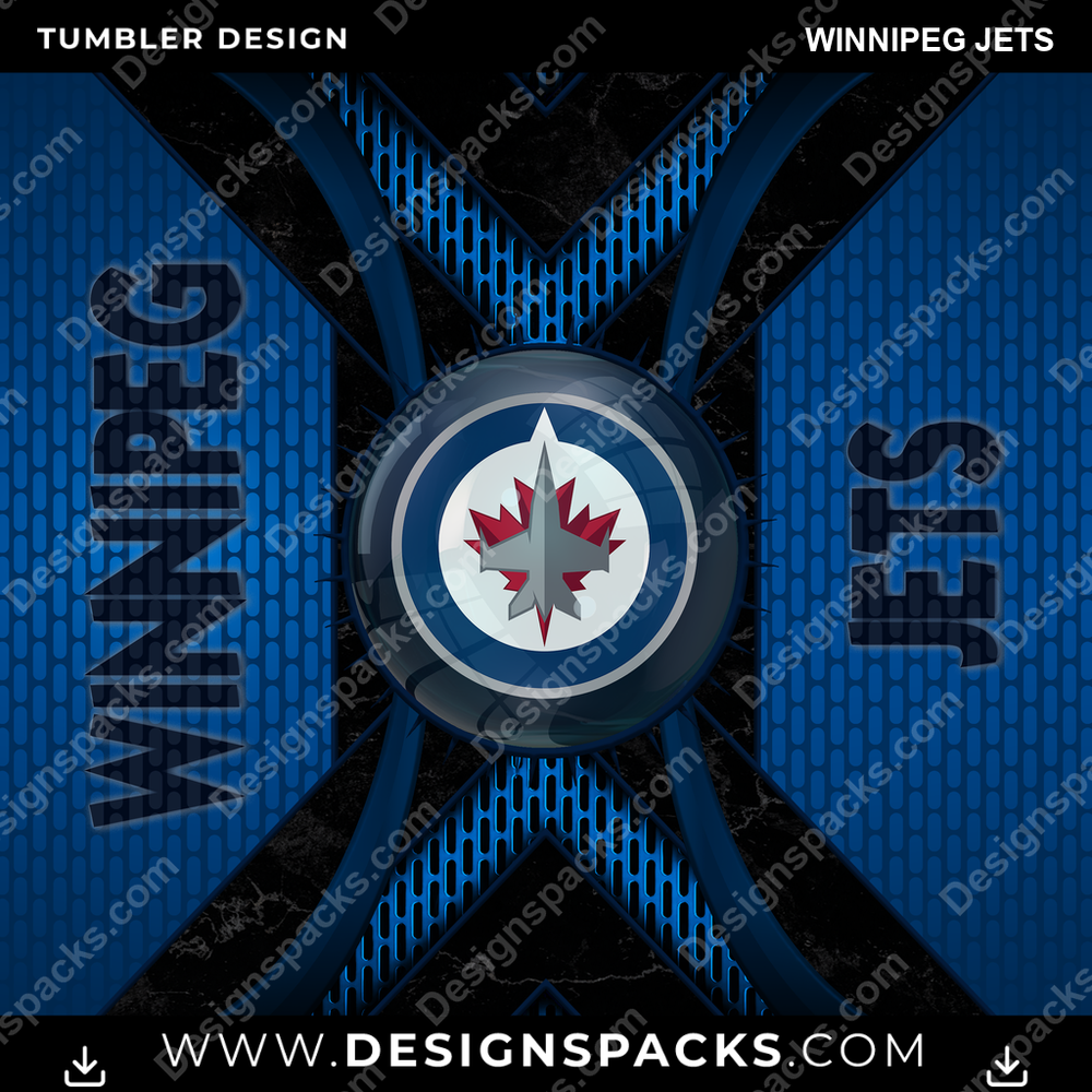 Ice Hockey Metal Grating Winnipeg Jets NHL Hockey Tumbler Digital Wrap Design Download