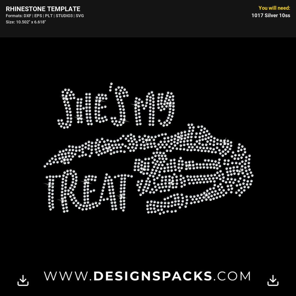 Skeleton Hand Trick Treat Rhinestone Digital Template