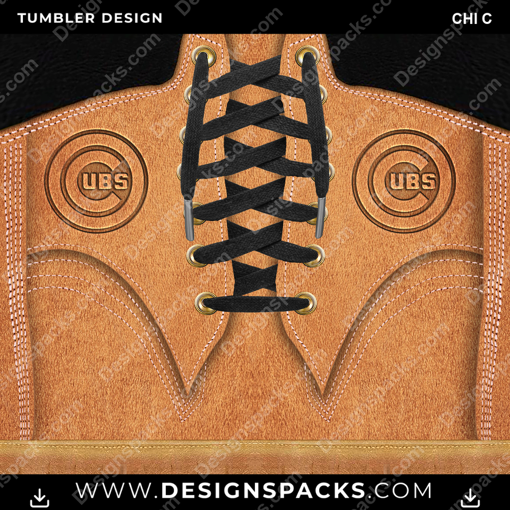 Diseño digital para vaso termo Bota de Béisbol CHI C