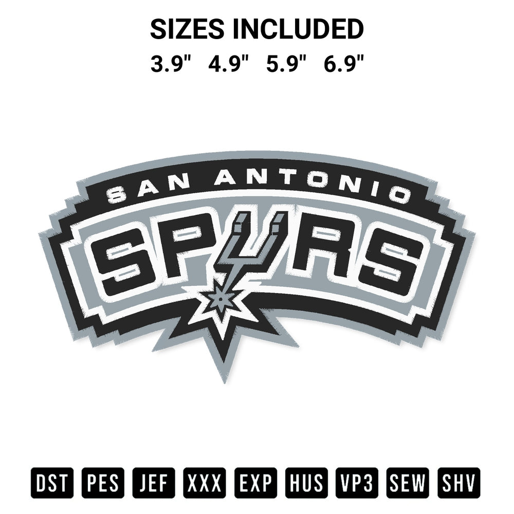 Elevate your next project with our Nba San Antonio Spurs Embroidery Design embroidery file. Shop high-quality digital patterns instantly at Designspacks.com. Available sizes: 3.9", 4.9", 5.9", 6.9".
