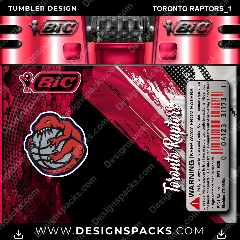 Basketball BIC Lighter Toronto Raptors_1 Tumbler Digital Wrap Design