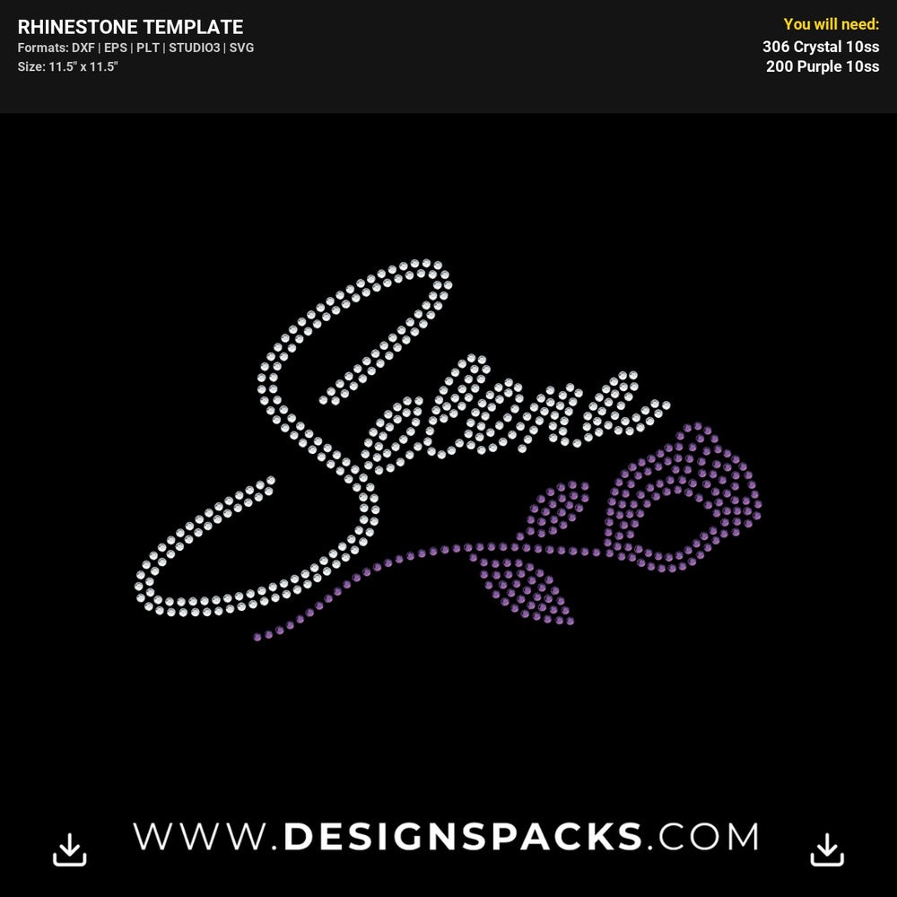 Selena Quinatnilla Logo Rhinestone Digital Template