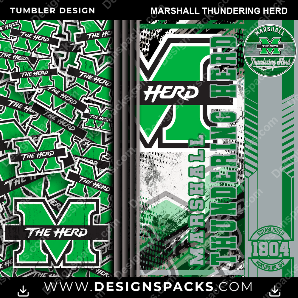 College Sport Sports Marshall Thundering Herd NCAA College Sport Tumbler Digital Wrap Design Download