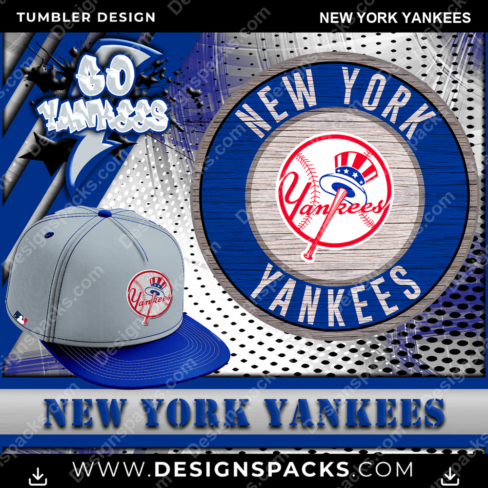 Baseball Go Team New York Yankees Tumbler Digital Wrap Design