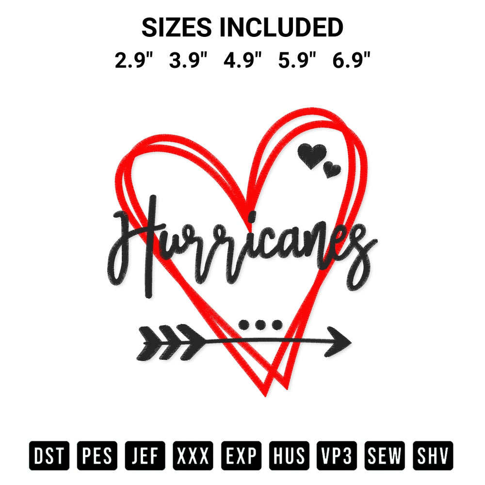 Transform your fabrics with the Carolina Hurricanes Heart Embroidery Design embroidery design. Instant access to premium digitized patterns at Designspacks.com. Available sizes: 2.9", 3.9", 4.9", 5.9", 6.9".